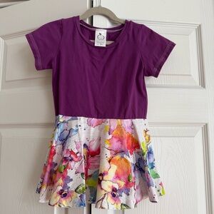 5/$50+FS Purple and Floral Kids Tunic